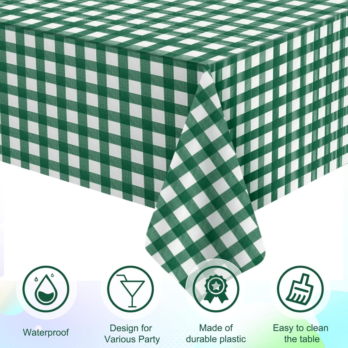 3 Pcs Yellow Gingham Tablecloth Decorations, Disposable Plastic Yellow Checkered Tablecloth Buffalo Plaid Table Cover for Baby Shower Bridal Wedding Birthday Party Supplies,54 x 108 Inch