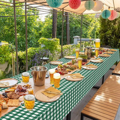3 Pcs Yellow Gingham Tablecloth Decorations, Disposable Plastic Yellow Checkered Tablecloth Buffalo Plaid Table Cover for Baby Shower Bridal Wedding Birthday Party Supplies,54 x 108 Inch