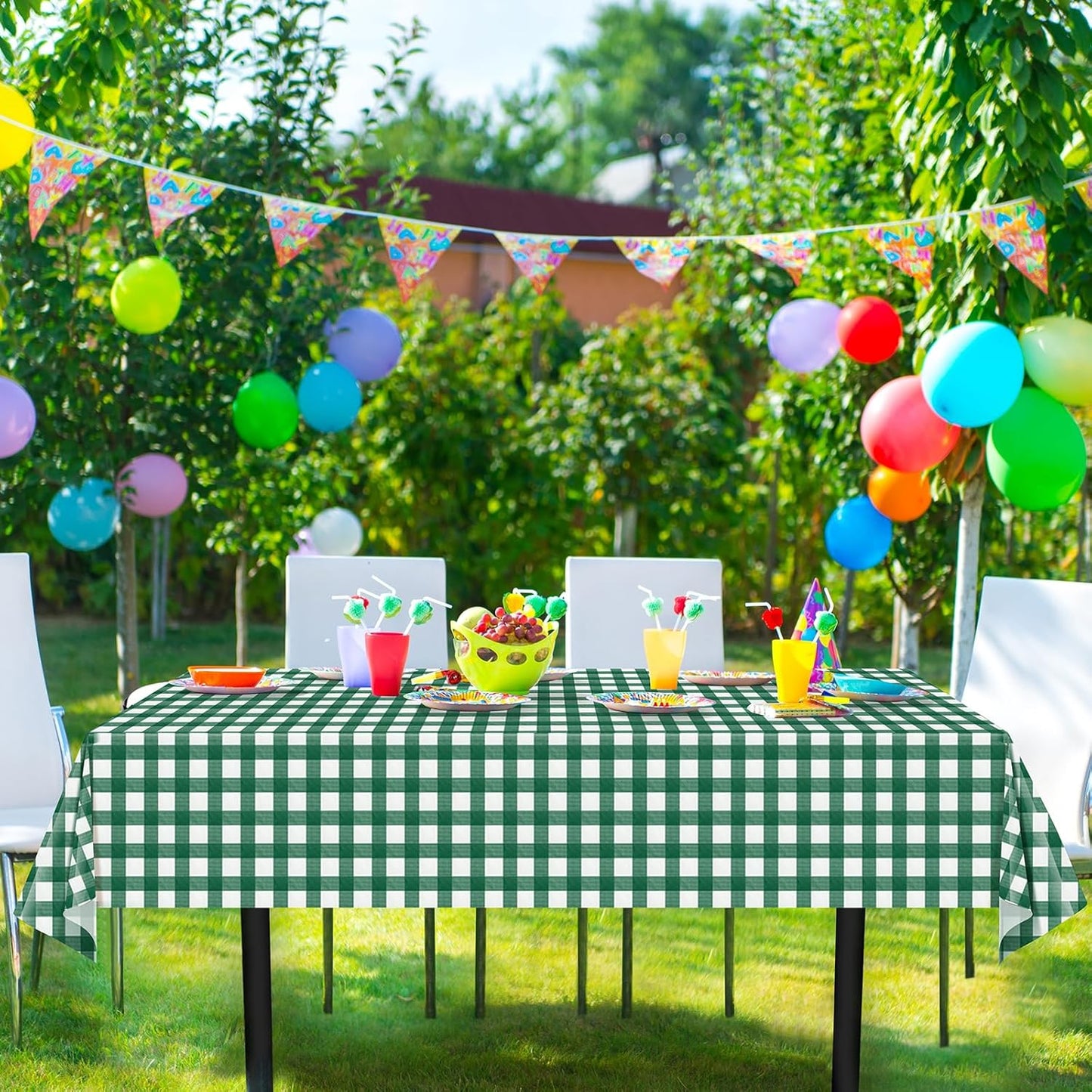 3 Pcs Yellow Gingham Tablecloth Decorations, Disposable Plastic Yellow Checkered Tablecloth Buffalo Plaid Table Cover for Baby Shower Bridal Wedding Birthday Party Supplies,54 x 108 Inch