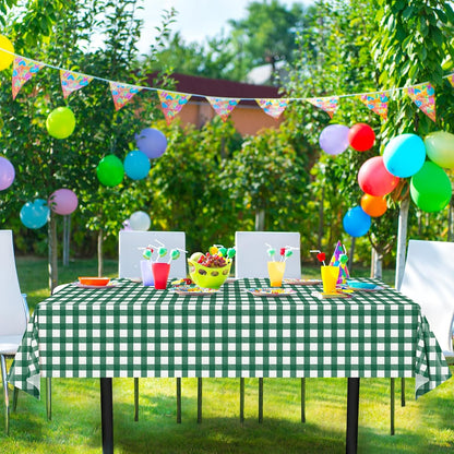 3 Pcs Yellow Gingham Tablecloth Decorations, Disposable Plastic Yellow Checkered Tablecloth Buffalo Plaid Table Cover for Baby Shower Bridal Wedding Birthday Party Supplies,54 x 108 Inch