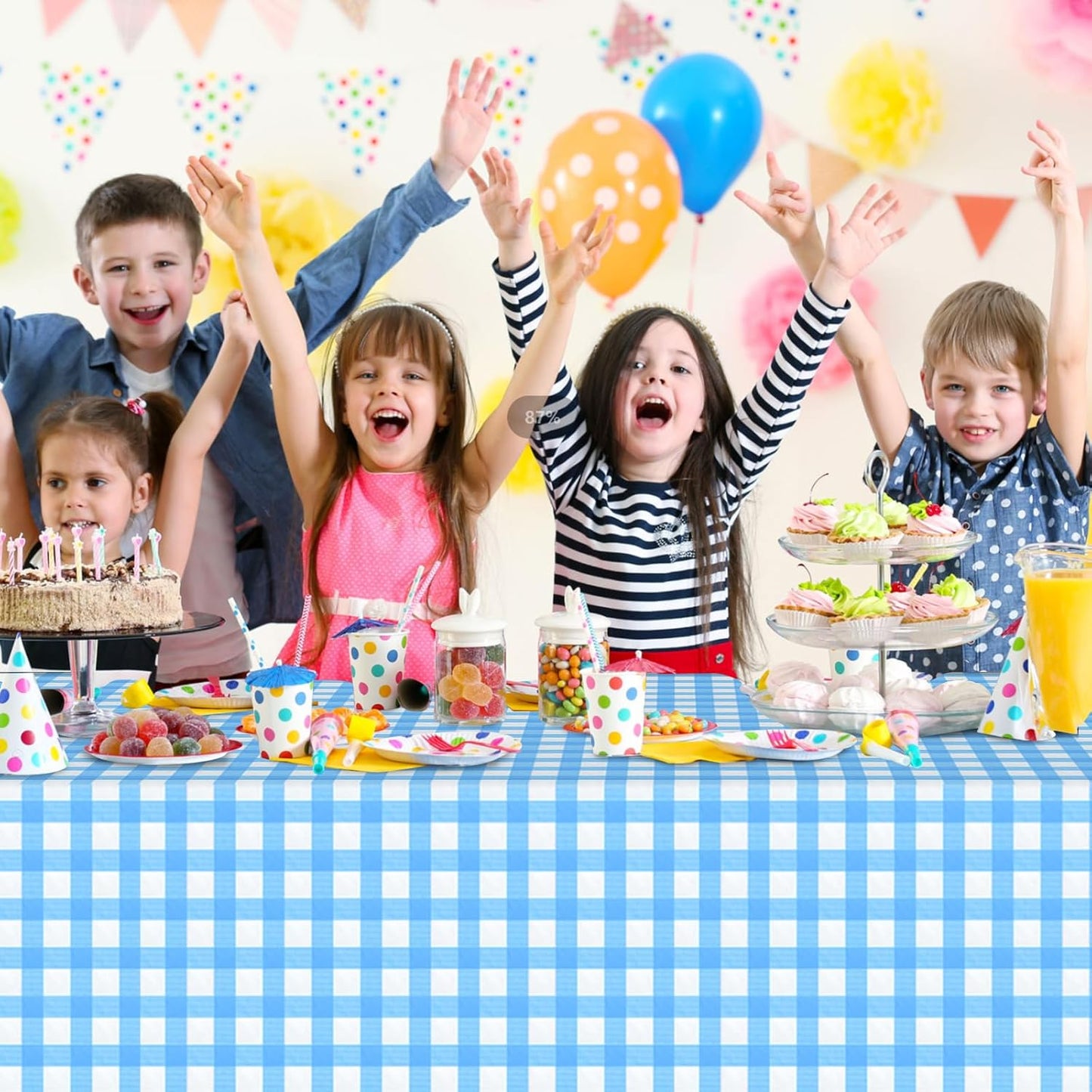3 Pcs Yellow Gingham Tablecloth Decorations, Disposable Plastic Yellow Checkered Tablecloth Buffalo Plaid Table Cover for Baby Shower Bridal Wedding Birthday Party Supplies,54 x 108 Inch