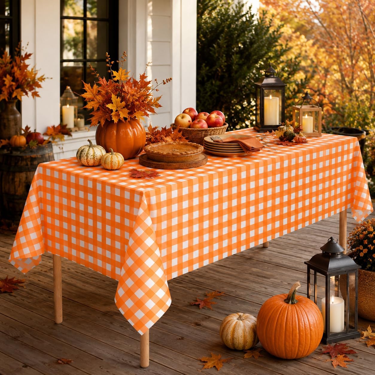 3 Pcs Yellow Gingham Tablecloth Decorations, Disposable Plastic Yellow Checkered Tablecloth Buffalo Plaid Table Cover for Baby Shower Bridal Wedding Birthday Party Supplies,54 x 108 Inch
