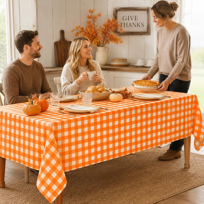 3 Pcs Yellow Gingham Tablecloth Decorations, Disposable Plastic Yellow Checkered Tablecloth Buffalo Plaid Table Cover for Baby Shower Bridal Wedding Birthday Party Supplies,54 x 108 Inch