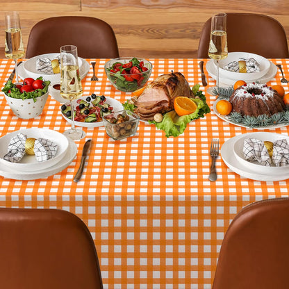 3 Pcs Yellow Gingham Tablecloth Decorations, Disposable Plastic Yellow Checkered Tablecloth Buffalo Plaid Table Cover for Baby Shower Bridal Wedding Birthday Party Supplies,54 x 108 Inch