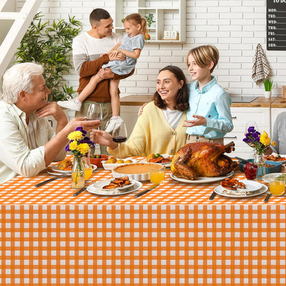 3 Pcs Yellow Gingham Tablecloth Decorations, Disposable Plastic Yellow Checkered Tablecloth Buffalo Plaid Table Cover for Baby Shower Bridal Wedding Birthday Party Supplies,54 x 108 Inch