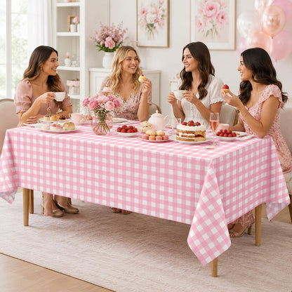 3 Pcs Yellow Gingham Tablecloth Decorations, Disposable Plastic Yellow Checkered Tablecloth Buffalo Plaid Table Cover for Baby Shower Bridal Wedding Birthday Party Supplies,54 x 108 Inch