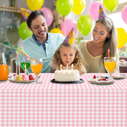 3 Pcs Yellow Gingham Tablecloth Decorations, Disposable Plastic Yellow Checkered Tablecloth Buffalo Plaid Table Cover for Baby Shower Bridal Wedding Birthday Party Supplies,54 x 108 Inch