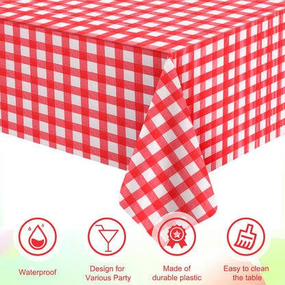 3 Pcs Yellow Gingham Tablecloth Decorations, Disposable Plastic Yellow Checkered Tablecloth Buffalo Plaid Table Cover for Baby Shower Bridal Wedding Birthday Party Supplies,54 x 108 Inch