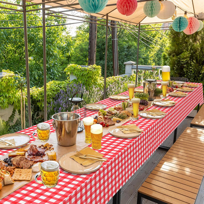 3 Pcs Yellow Gingham Tablecloth Decorations, Disposable Plastic Yellow Checkered Tablecloth Buffalo Plaid Table Cover for Baby Shower Bridal Wedding Birthday Party Supplies,54 x 108 Inch