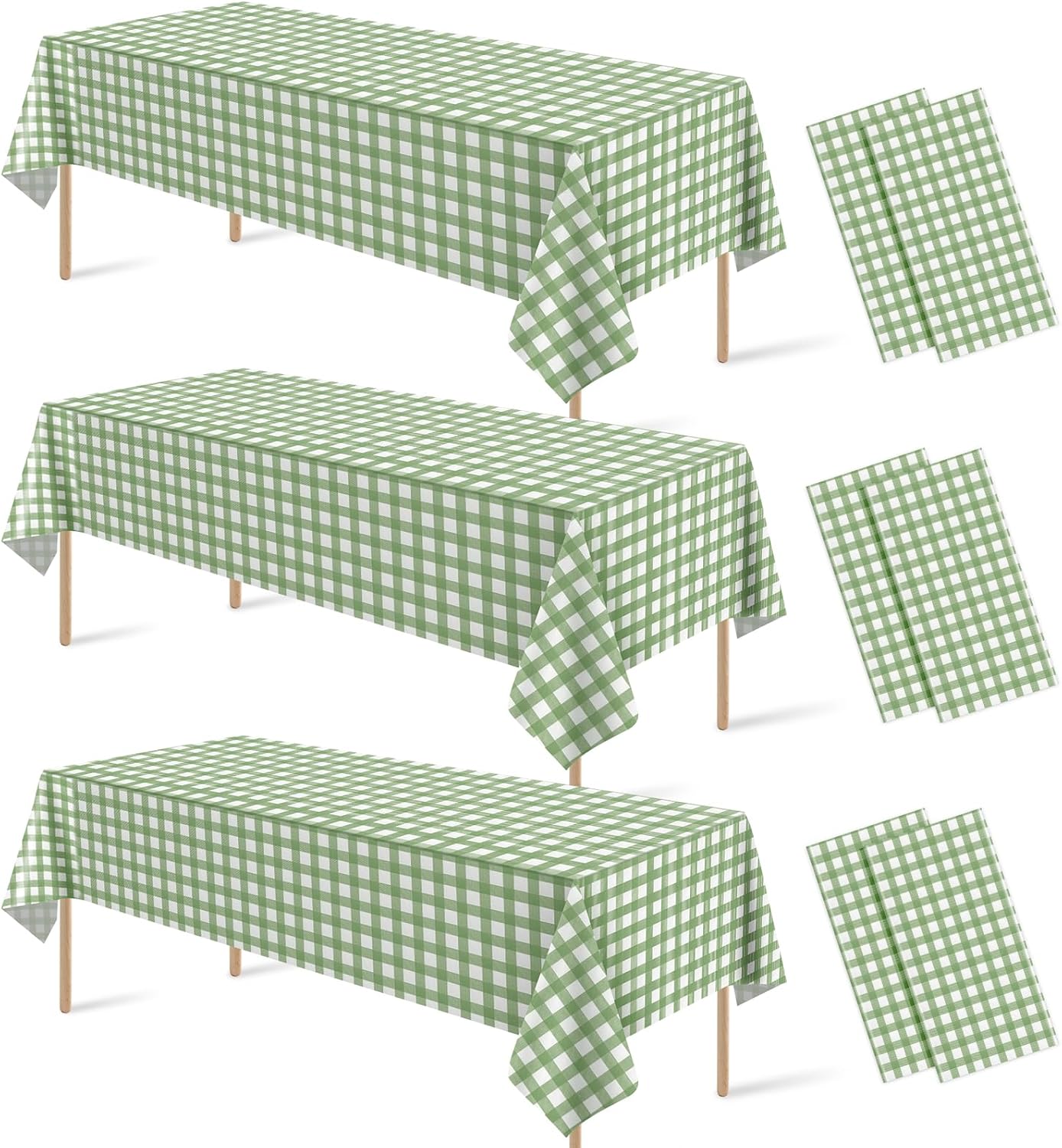3 Pcs Yellow Gingham Tablecloth Decorations, Disposable Plastic Yellow Checkered Tablecloth Buffalo Plaid Table Cover for Baby Shower Bridal Wedding Birthday Party Supplies,54 x 108 Inch