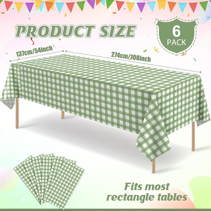 3 Pcs Yellow Gingham Tablecloth Decorations, Disposable Plastic Yellow Checkered Tablecloth Buffalo Plaid Table Cover for Baby Shower Bridal Wedding Birthday Party Supplies,54 x 108 Inch