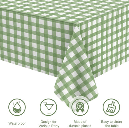 3 Pcs Yellow Gingham Tablecloth Decorations, Disposable Plastic Yellow Checkered Tablecloth Buffalo Plaid Table Cover for Baby Shower Bridal Wedding Birthday Party Supplies,54 x 108 Inch