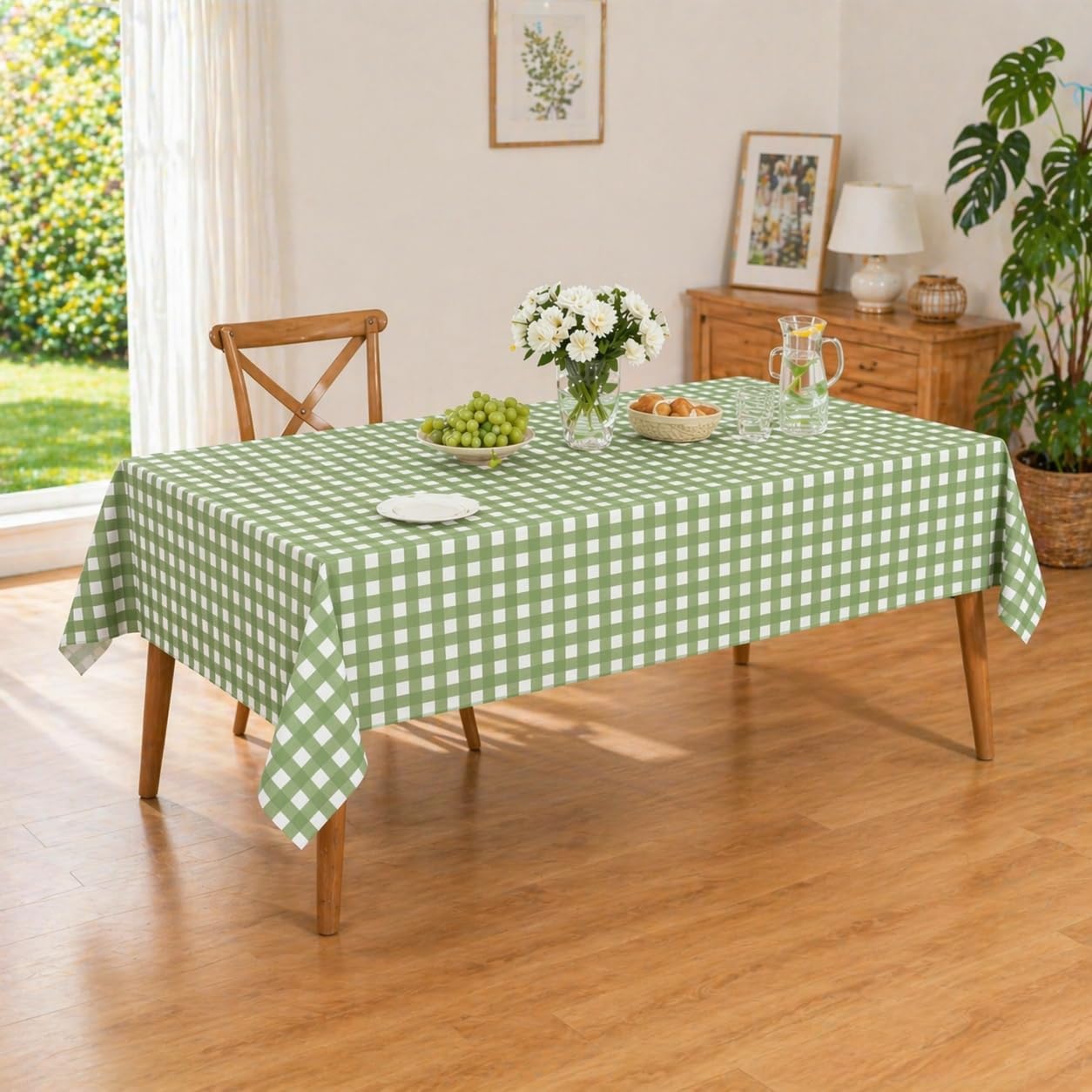 3 Pcs Yellow Gingham Tablecloth Decorations, Disposable Plastic Yellow Checkered Tablecloth Buffalo Plaid Table Cover for Baby Shower Bridal Wedding Birthday Party Supplies,54 x 108 Inch