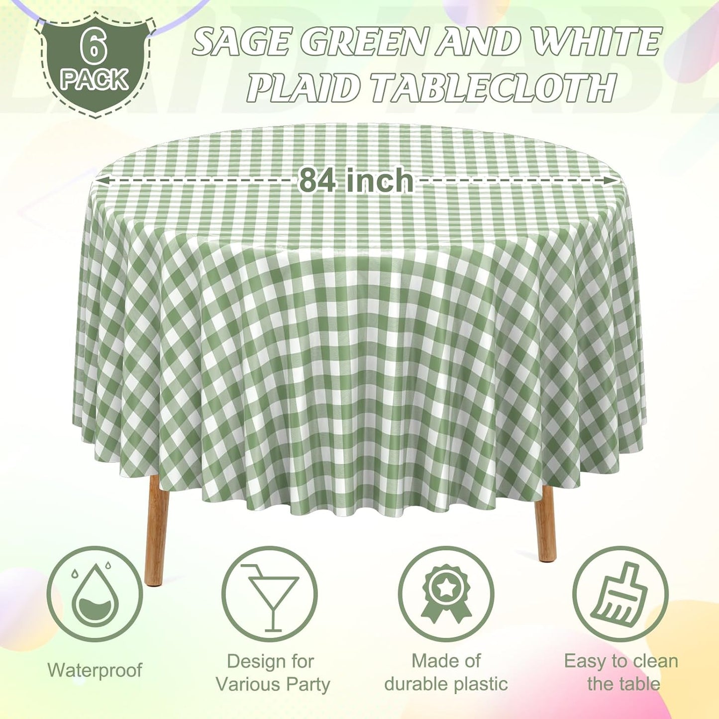 3 Pcs Yellow Gingham Tablecloth Decorations, Disposable Plastic Yellow Checkered Tablecloth Buffalo Plaid Table Cover for Baby Shower Bridal Wedding Birthday Party Supplies,54 x 108 Inch