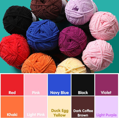 Baby Blanket Yarn for Crocheting - Soft Velvet Fluffy Chenille Yarn for Knitting Amigurumi Making Scarves, Doll - 100g/3.5oz 131 Yards Thick Plush Yarns (1, Golden Yellow)