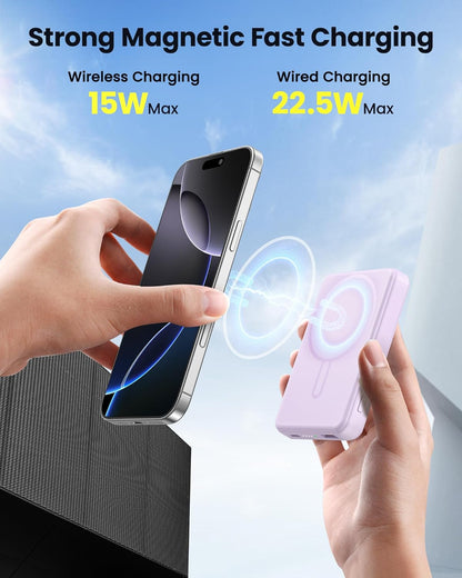 for Magsafe Battery Pack 12000mAh Magnetic Portable Charger Power Bank | PD 22.5W Fast Charging, USB C in&Out Wireless Battery Pack Phone Charger for iPhone 16/15/14/13/12 All Series