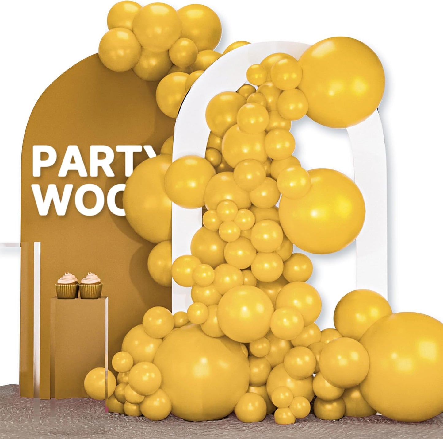 Mustard Yellow fall Balloons 120pcs Different Sizes | Balloons for Birthday Sunflower Little Cutie Thanksgiving Bridal Shower Party Decorations Yellow-F57