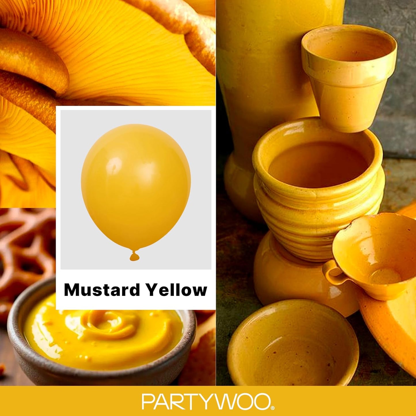 Mustard Yellow fall Balloons 120pcs Different Sizes | Balloons for Birthday Sunflower Little Cutie Thanksgiving Bridal Shower Party Decorations Yellow-F57