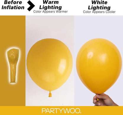 Mustard Yellow fall Balloons 120pcs Different Sizes | Balloons for Birthday Sunflower Little Cutie Thanksgiving Bridal Shower Party Decorations Yellow-F57