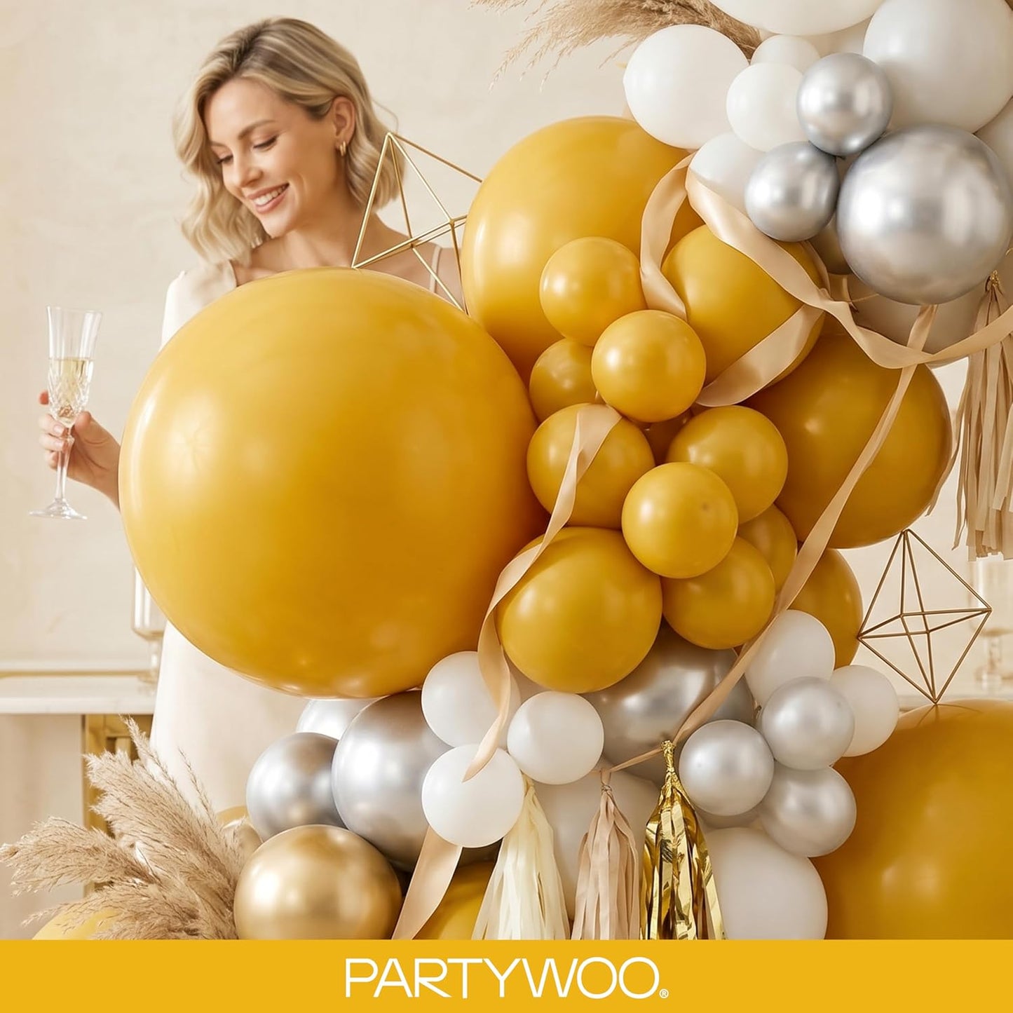 Mustard Yellow fall Balloons 120pcs Different Sizes | Balloons for Birthday Sunflower Little Cutie Thanksgiving Bridal Shower Party Decorations Yellow-F57
