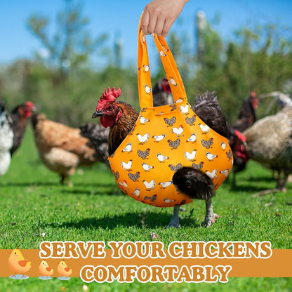 2 Pack Chicken Holder Bag, Chicken Carrier Sling Catching Hand Bag Hen Sling with Handle Farm Supplies for Hen Rooster Transport Traveling Hiking Driving(Yellow,13.5 x 13.5 Inch)