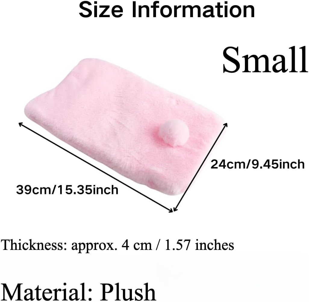 Guinea Pig Bed, Washable Bunny Bed Mat Soft Small Animal Winter Plush Bed Pads Sleeping Pads for Rat Chinchilla Hedgehog Hamster Squirrel Ferret Rabbit Kitten Puppy (Yellow,Small)