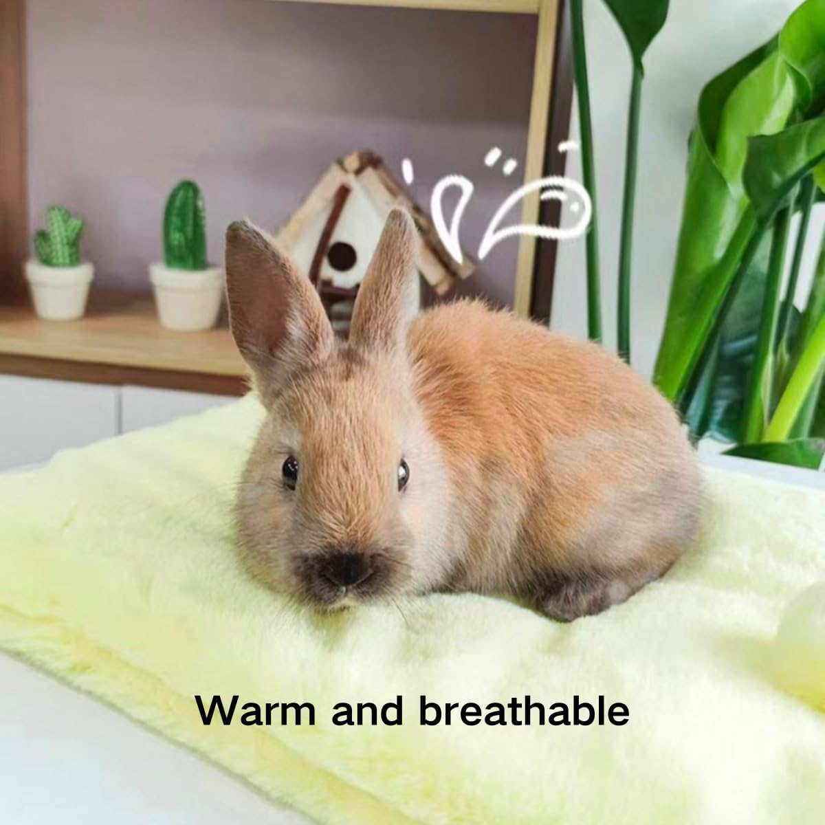 Guinea Pig Bed, Washable Bunny Bed Mat Soft Small Animal Winter Plush Bed Pads Sleeping Pads for Rat Chinchilla Hedgehog Hamster Squirrel Ferret Rabbit Kitten Puppy (Yellow,Small)