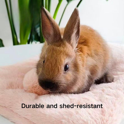 Guinea Pig Bed, Washable Bunny Bed Mat Soft Small Animal Winter Plush Bed Pads Sleeping Pads for Rat Chinchilla Hedgehog Hamster Squirrel Ferret Rabbit Kitten Puppy (Yellow,Small)