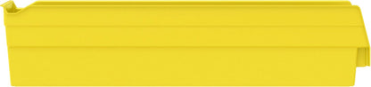 30128 Plastic Shelf Bins, Heavy Duty Storage Bins for Garage, Closet, and Drawer Organization, 18-Inch x 4-Inch x 4-Inch, Yellow, 12-Pack