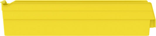 30128 Plastic Shelf Bins, Heavy Duty Storage Bins for Garage, Closet, and Drawer Organization, 18-Inch x 4-Inch x 4-Inch, Yellow, 12-Pack