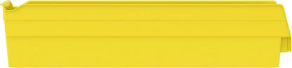 30128 Plastic Shelf Bins, Heavy Duty Storage Bins for Garage, Closet, and Drawer Organization, 18-Inch x 4-Inch x 4-Inch, Yellow, 12-Pack