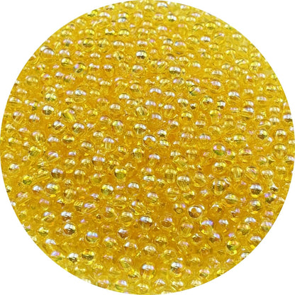 1000pcs 6mm Acrylic Round Beads AB Colors Acrylic Beads Round Spacer Beads with Hole for DIY Bracelet Necklace Jewelry Making Supplies Handmade Craft(Yellow AB)