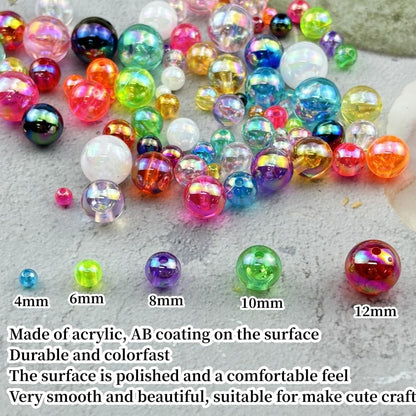 1000pcs 6mm Acrylic Round Beads AB Colors Acrylic Beads Round Spacer Beads with Hole for DIY Bracelet Necklace Jewelry Making Supplies Handmade Craft(Yellow AB)