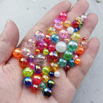 1000pcs 6mm Acrylic Round Beads AB Colors Acrylic Beads Round Spacer Beads with Hole for DIY Bracelet Necklace Jewelry Making Supplies Handmade Craft(Yellow AB)