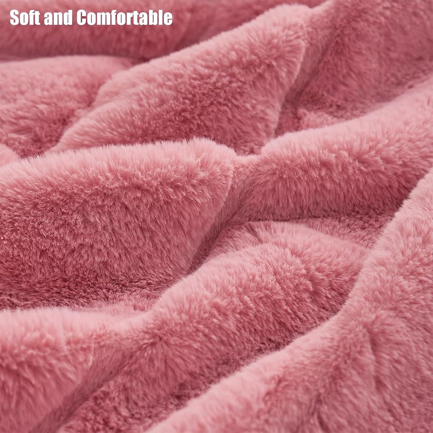 Faux Fur Throw Blanket for Couch, Cozy Soft Fluffy Blanket, Winter Thick Warm Blanket for Sofa Bedroom Living Room(Yellow,51 * 63in)