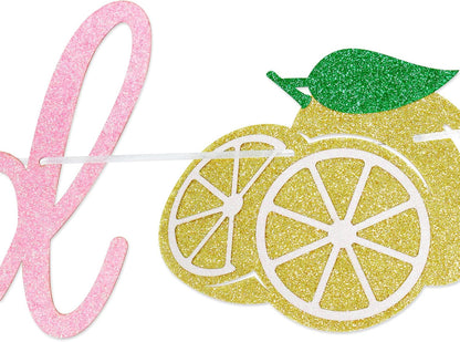 She Found Her Main Squeeze Banner, Rose Glitter | Lemon Themed Bridal Shower Decorations, Bachelorette Party Sign, Wedding Engagement Party Supplies