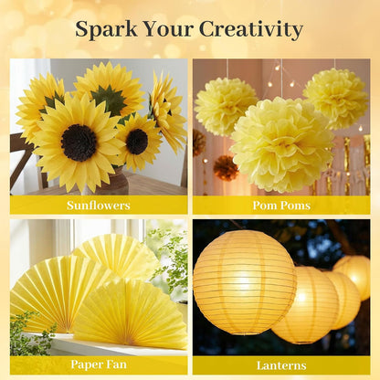 120 Sheets Yellow Tissue Paper Bulk, 14 x 20 Inch Gift Wrapping Tissue Paper for Gift Bags Wedding Birthday DIY Crafts Art Project
