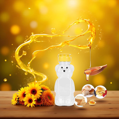 8 Oz Plastic Bear Honey Bottle Jars, Empty Honey Squeeze Bottle with Flip-top Lid for Storing and Dispensing, Yellow Flap Caps for Storing and Dispensing, Food Dispensers, Food Storage 1 piece