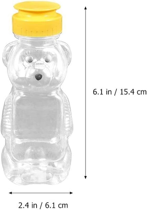 8 Oz Plastic Bear Honey Bottle Jars, Empty Honey Squeeze Bottle with Flip-top Lid for Storing and Dispensing, Yellow Flap Caps for Storing and Dispensing, Food Dispensers, Food Storage 1 piece