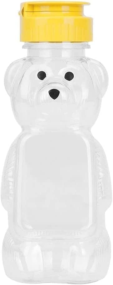 8 Oz Plastic Bear Honey Bottle Jars, Empty Honey Squeeze Bottle with Flip-top Lid for Storing and Dispensing, Yellow Flap Caps for Storing and Dispensing, Food Dispensers, Food Storage 1 piece