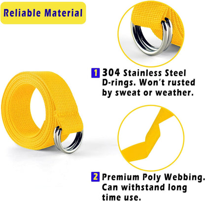 Web Football Belt with Two Stainless Steel D Rings 52' Football Pants Belt for Men Women Kids Youth Boys Girls