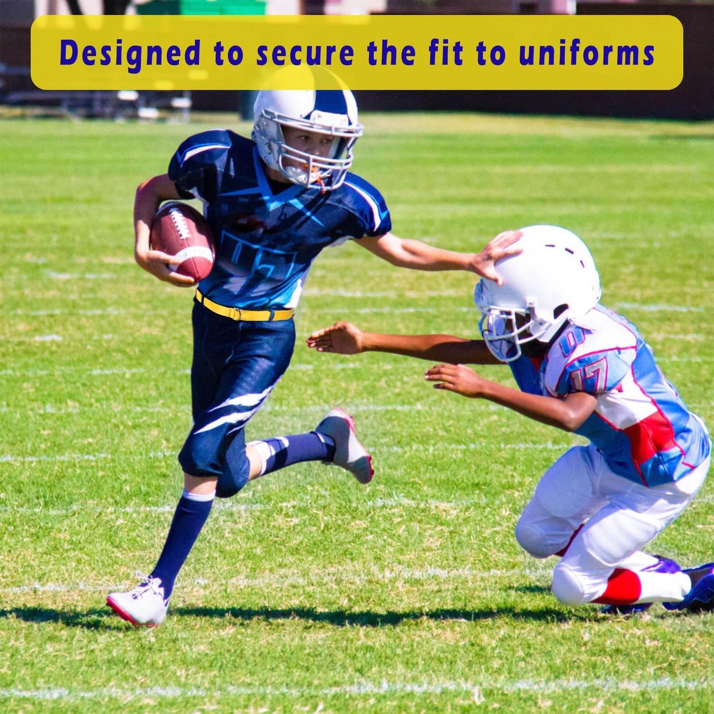 Web Football Belt with Two Stainless Steel D Rings 52' Football Pants Belt for Men Women Kids Youth Boys Girls