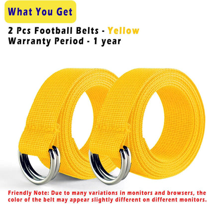 Web Football Belt with Two Stainless Steel D Rings 52' Football Pants Belt for Men Women Kids Youth Boys Girls
