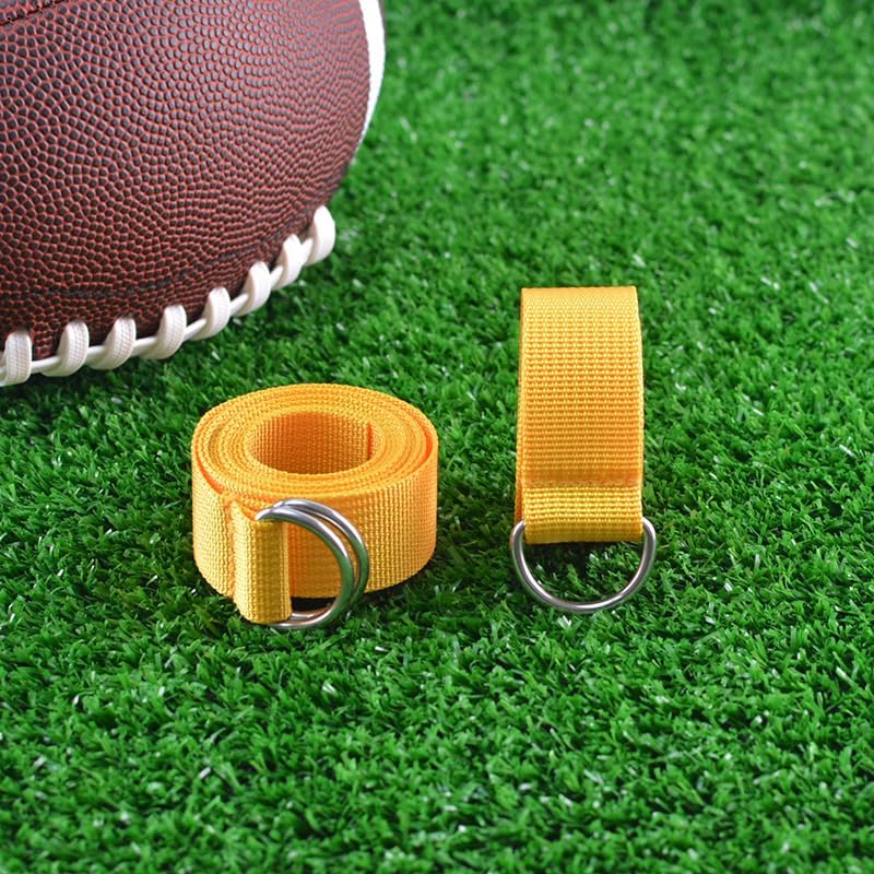 Web Football Belt with Two Stainless Steel D Rings 52' Football Pants Belt for Men Women Kids Youth Boys Girls