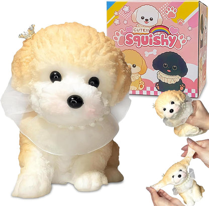 Big Taba Squishy Dog, Extra-Large Size Squishy Dog Stress Relief Toy for Adult/Kids, Cute & Soft Teddy Dog Design, Perfect Squeeze Toys Gift for Relaxation and Fun, Easter Basket fillers (Yellow)