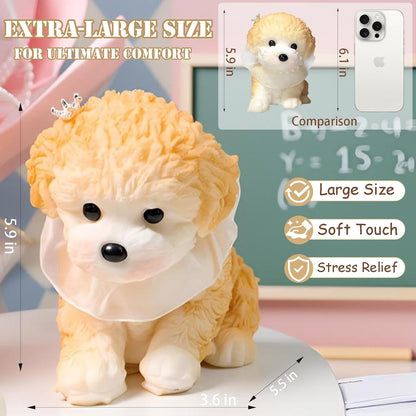 Big Taba Squishy Dog, Extra-Large Size Squishy Dog Stress Relief Toy for Adult/Kids, Cute & Soft Teddy Dog Design, Perfect Squeeze Toys Gift for Relaxation and Fun, Easter Basket fillers (Yellow)