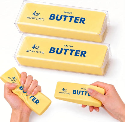 Slow Butter Squishy, Squishy Butter Stick Soft Squeezy Toys, Stress Relief Fidget Slow Rebound, Big Butter Sqishy with ,(Butter stick-2pcs) (Yellow-2 Pack)