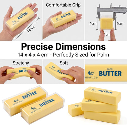 Slow Butter Squishy, Squishy Butter Stick Soft Squeezy Toys, Stress Relief Fidget Slow Rebound, Big Butter Sqishy with ,(Butter stick-2pcs) (Yellow-2 Pack)