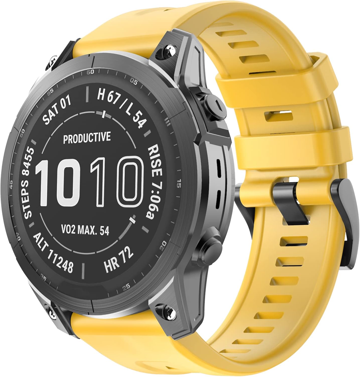 Compatible with Garmin Fenix 7X/Fenix 6X/Fenix 5X Watch Band | 26mm Width Soft Silicone Watch Strap for Garmin Fenix 5X/Fenix 5X Plus/Fenix 6X/Fenix 6X Pro/Fenix 7X Smartwatch (Yellow)
