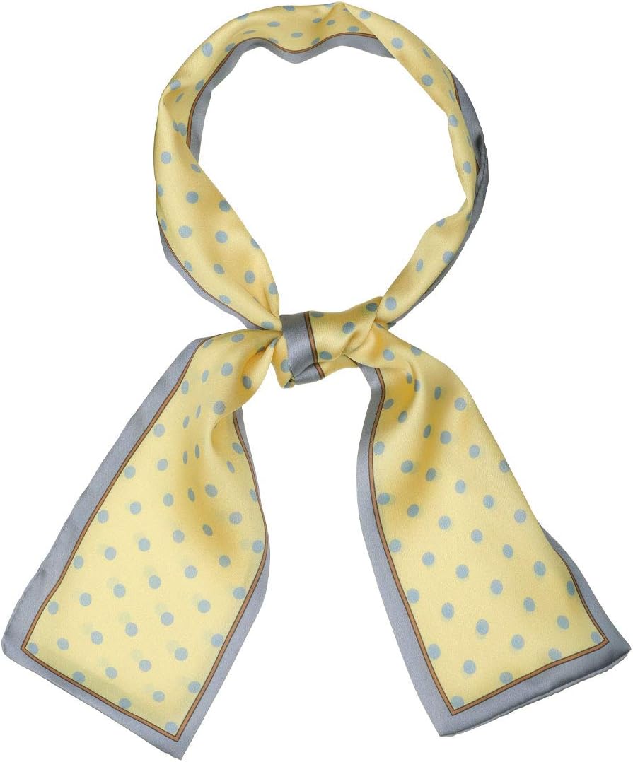 50s Ribbon Skinny Scarf Lovely Polka Dots Pattern for Bags Hair Band Neck Wraps